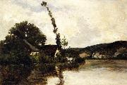 Charles-Francois Daubigny River Landscape Spain oil painting reproduction
